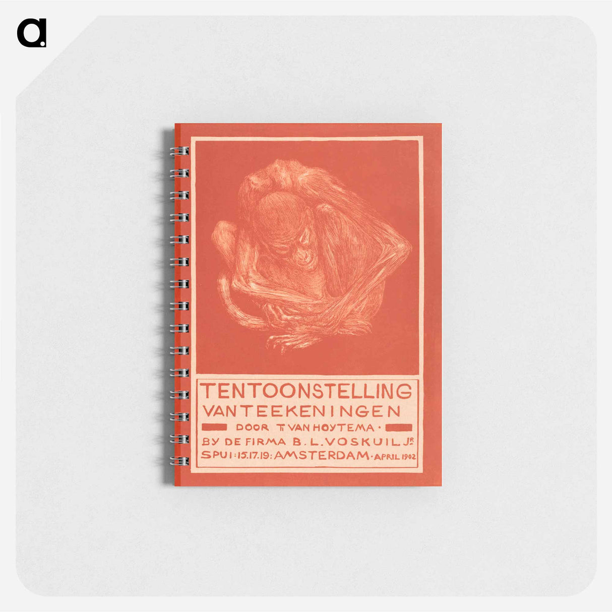 Reclamekaart met ineengedoken aap - テオ ヴァン ホイテマ Memo.