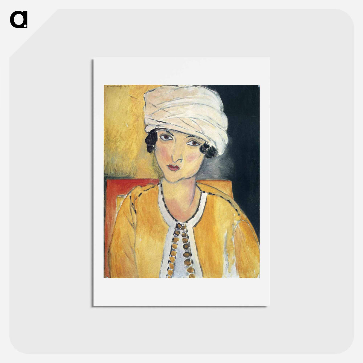 アートポストカード-Lorette with Turban and Yellow Vest - アンリ マティス Postcard.