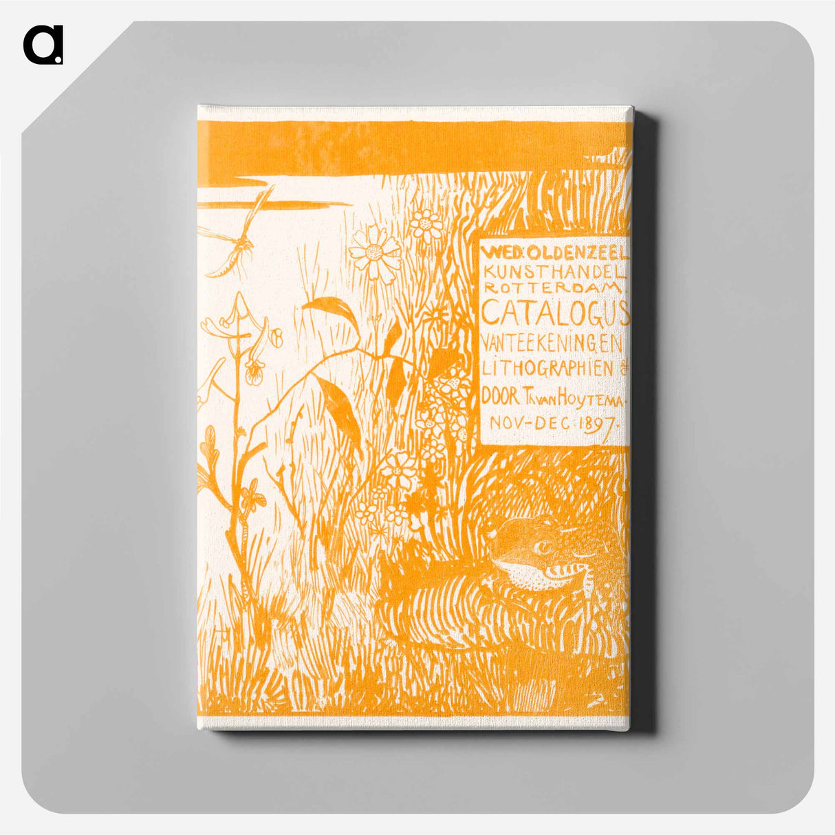 アートパネル-Catalogusomslag met pad en libelle - テオ ヴァン ホイテマ Canvas.