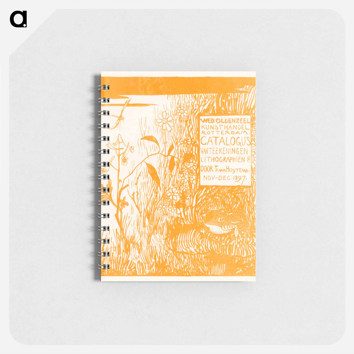 アートメモ帳-Catalogusomslag met pad en libelle - テオ ヴァン ホイテマ Memo.