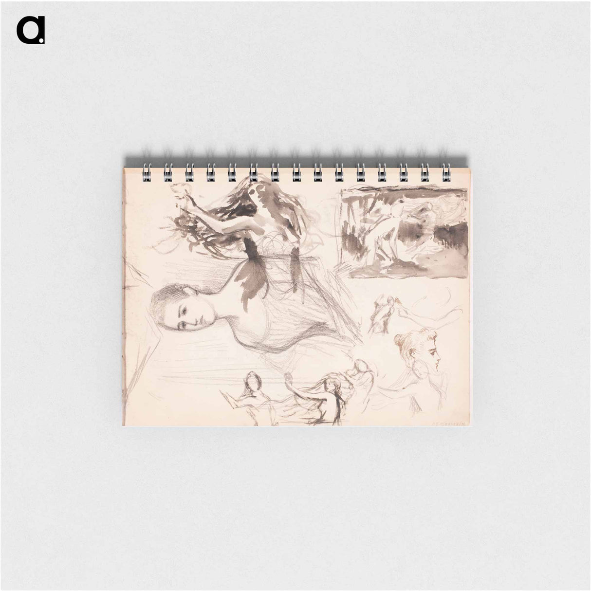 Luonnoksia maalaukseen nuorukainen ja vedenneito - アルバート エーデルフェルト Memo.