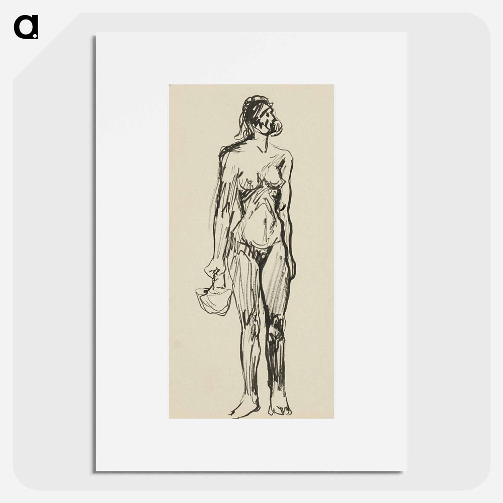 Sketchbook 22 standing woman with a basket - アーノルド ピーター ワイズ クビンチャン Poster.