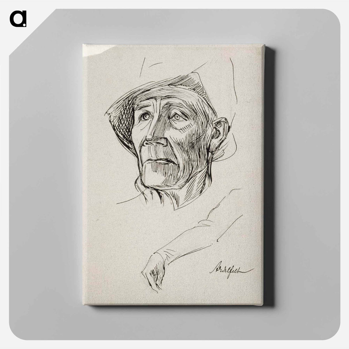 Suomalaisen sotilaan pää, alempana käsivarsi - アルバート エーデルフェルト Canvas.