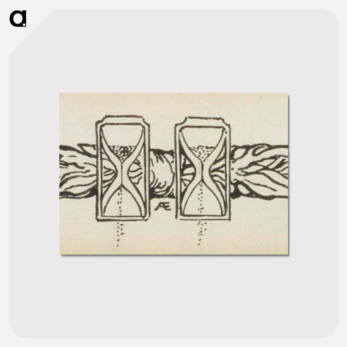 Matkamiehen näky -runon sivuvignetti - アルバート エーデルフェルト Postcard.