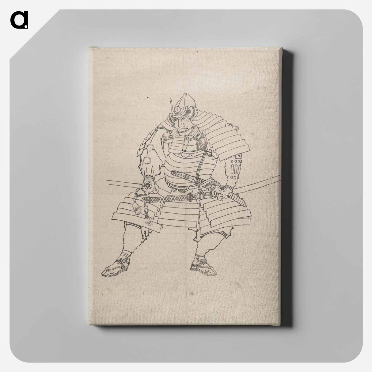 アートパネル-Katsushika Hokusai’s samurai, Album of Sketches - 葛飾 北斎 Canvas.