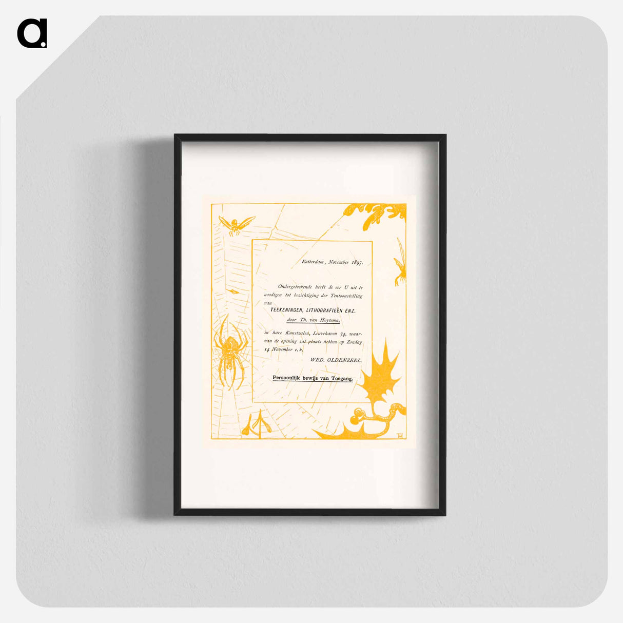 Uitnodiging met spin - Theo van Hoytema Poster.