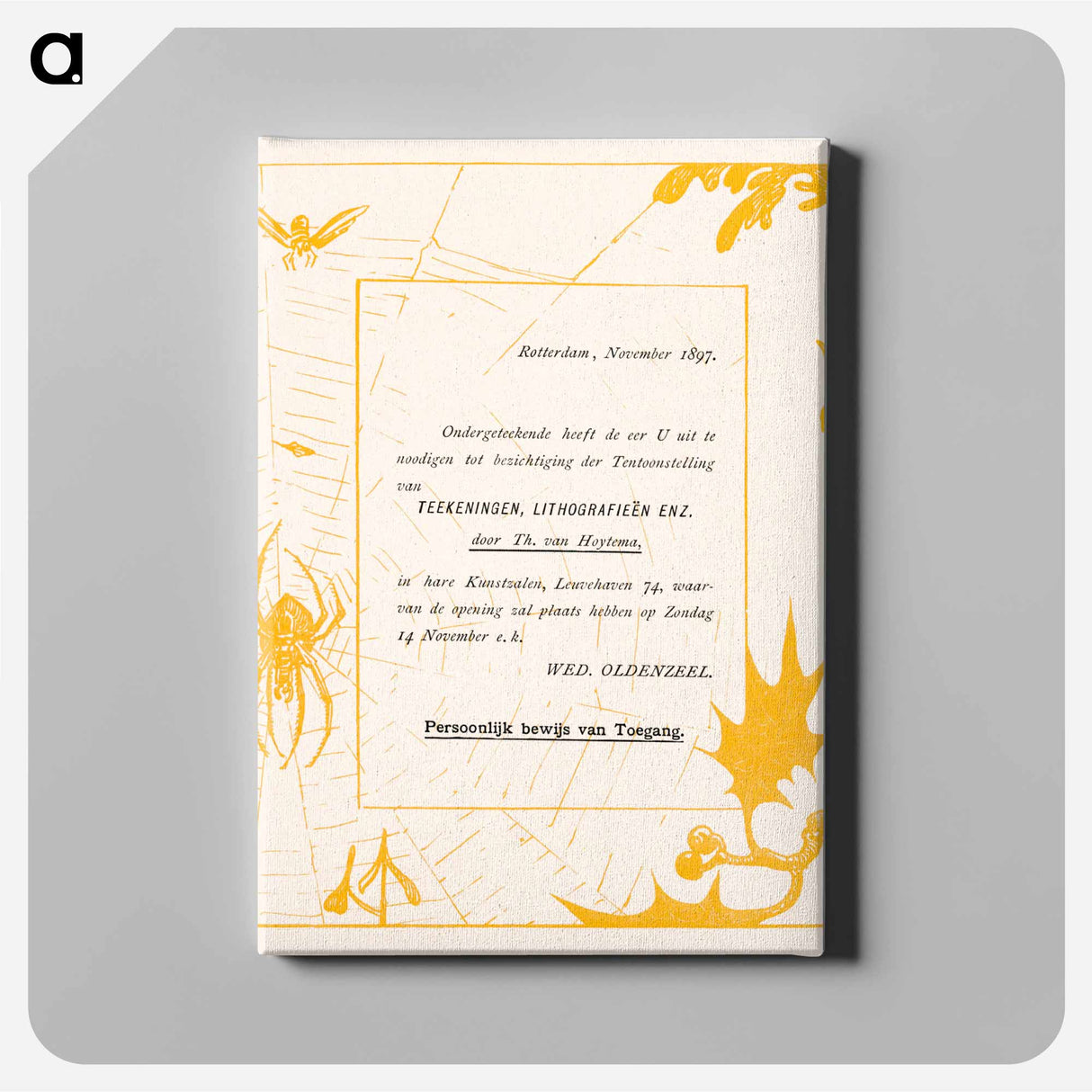 Uitnodiging met spin - Theo van Hoytema Canvas.