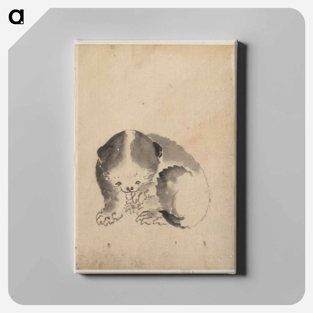 A Cat cleaning its claws - Katsushika Hokusai Canvas.