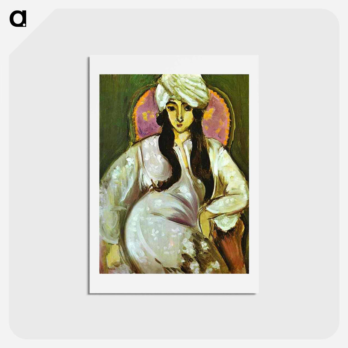 アートポストカード-Laurette in a White Turban - アンリ マティス Postcard.