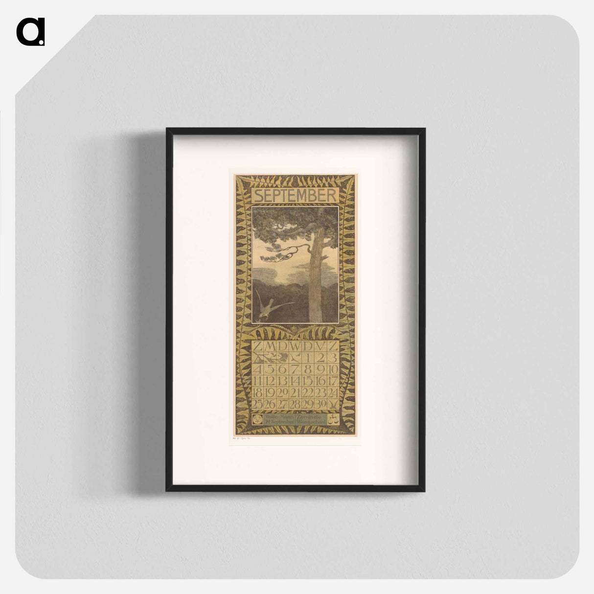 Calendar September meets boom in the valk - Theo van Hoytema Poster.