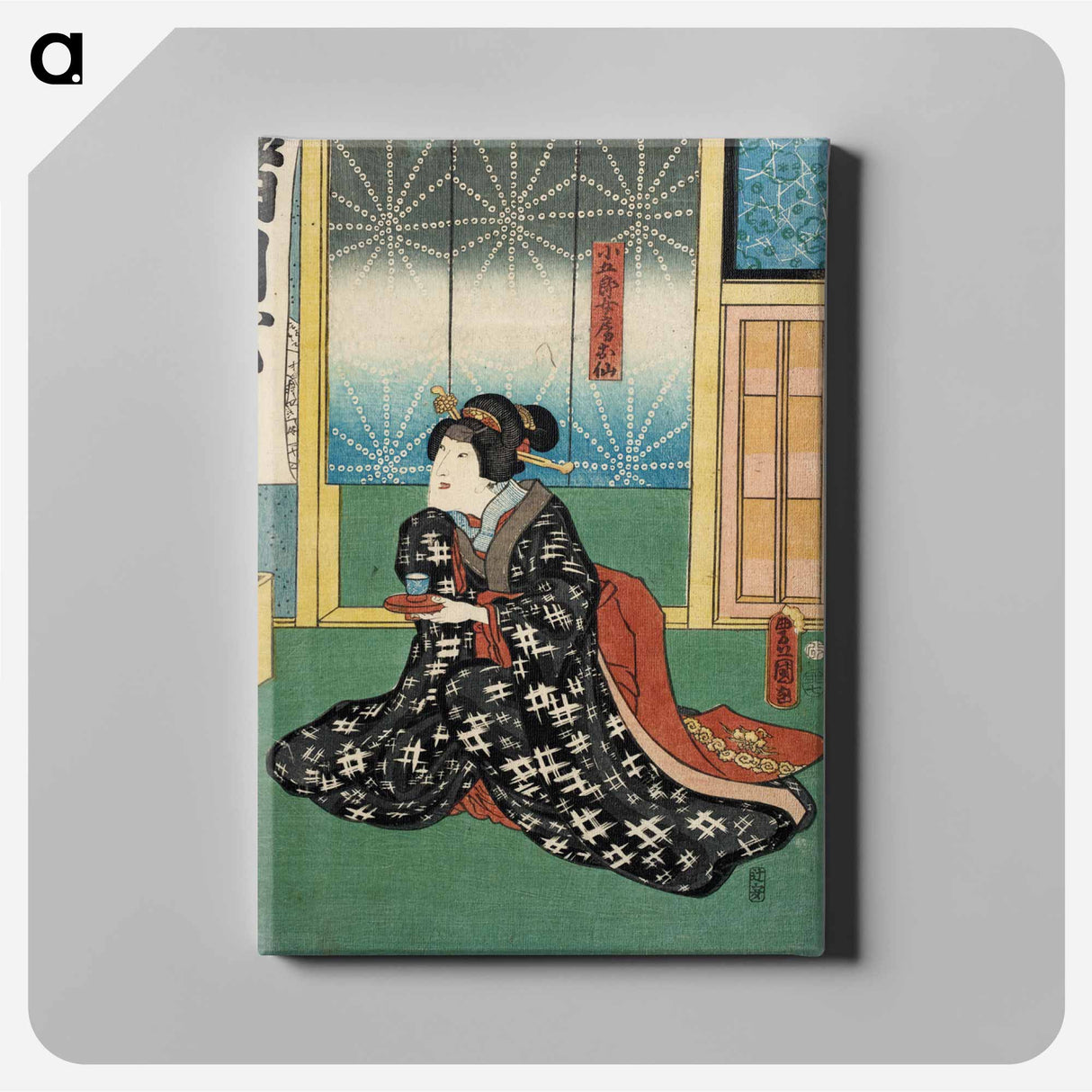 アートパネル-Actor in a Role of Kogorō's Wife, Osen in the Play Na ni Takashi Mariuta Jitsuroku
- 歌川 国貞 Canvas.