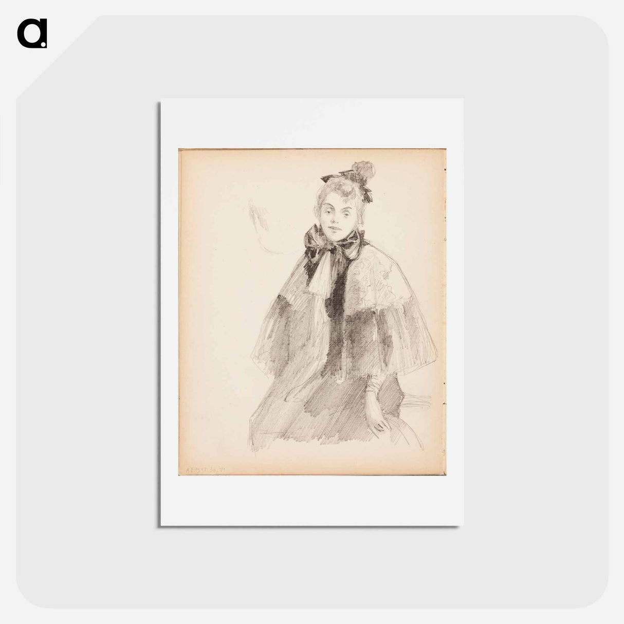 Naisen muotokuva - アルバート エーデルフェルト Postcard.