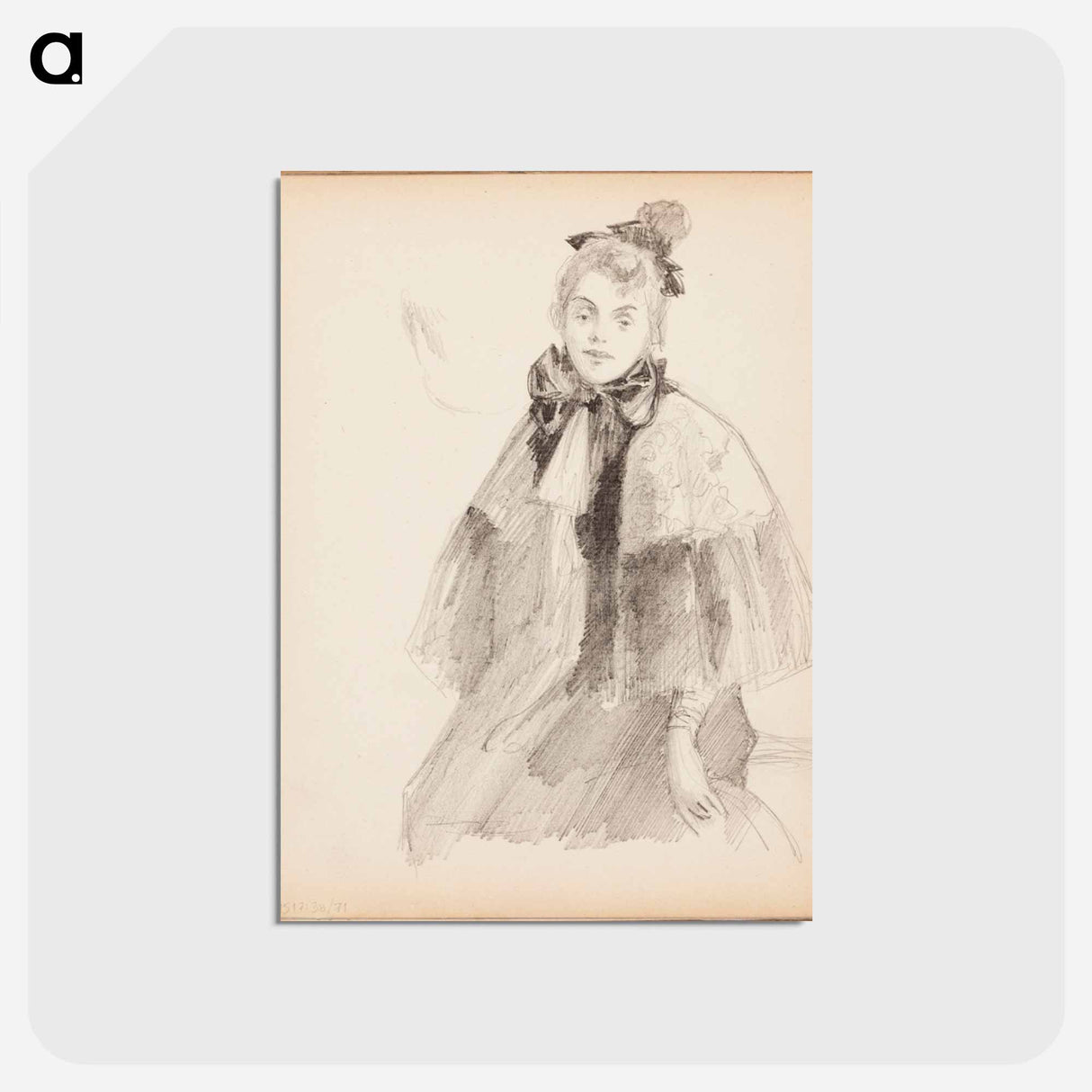 Naisen muotokuva - アルバート エーデルフェルト Postcard.