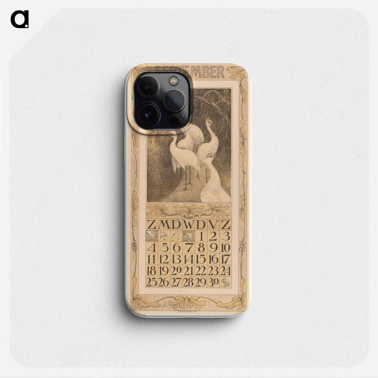 Calendar September with Kraanvogels - Theo Van Hoytema Phone Case.