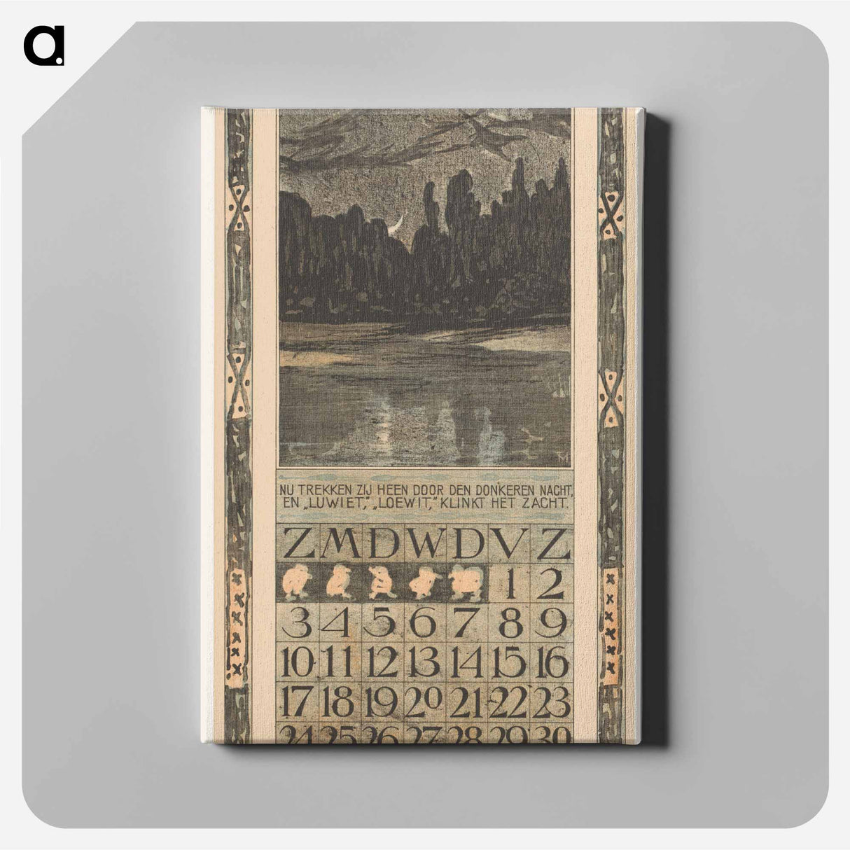 Calendar november with trekvogels - Theo van Hoytema Canvas.