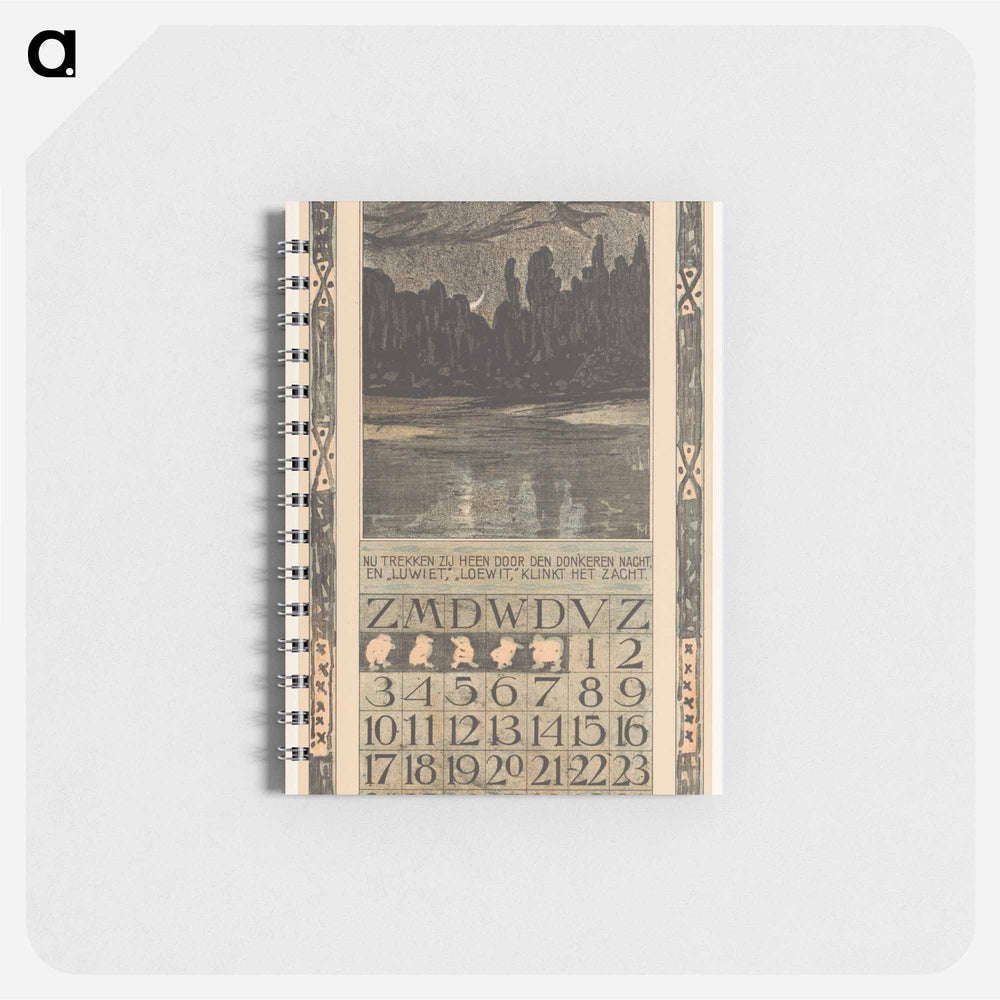 Kalenderblad november met trekvogels - テオ ヴァン ホイテマ Memo.