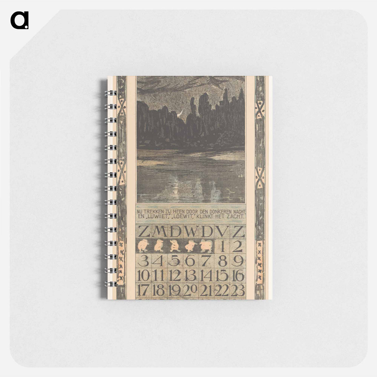 Kalenderblad november met trekvogels - テオ ヴァン ホイテマ Memo.