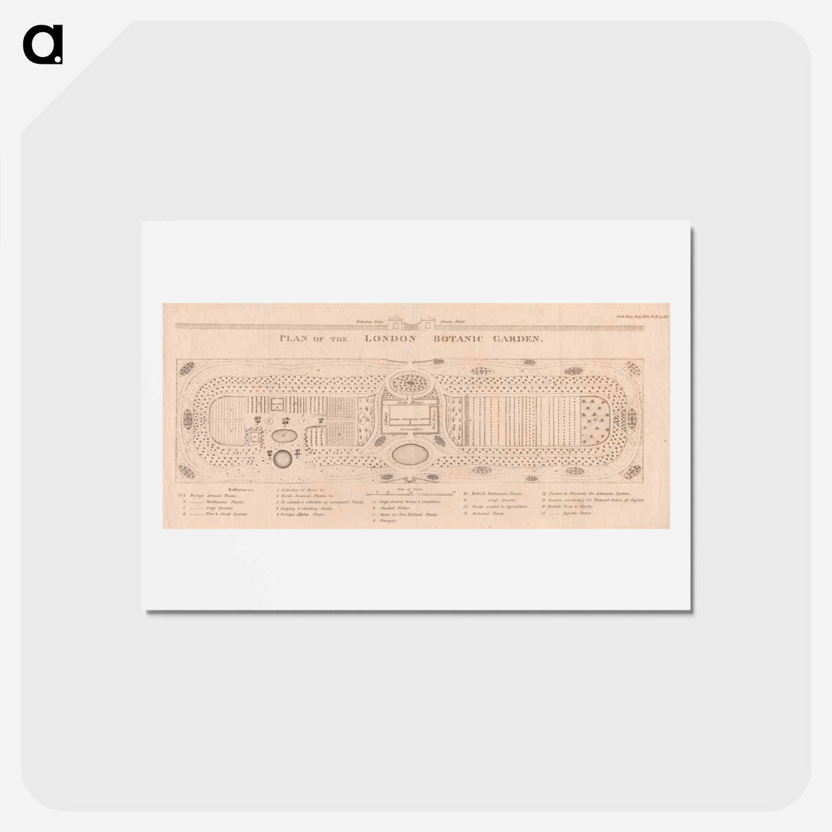 アートポストカード-Plan of the London Botanic Garden
- イェール大学アートギャラリー Postcard.