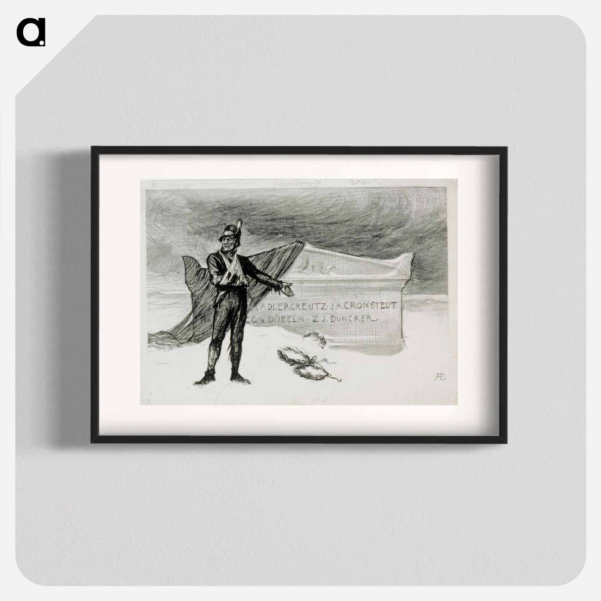 Vänrikin markkinamuisto -runon alkuvinjetti - アルバート エーデルフェルト Poster.