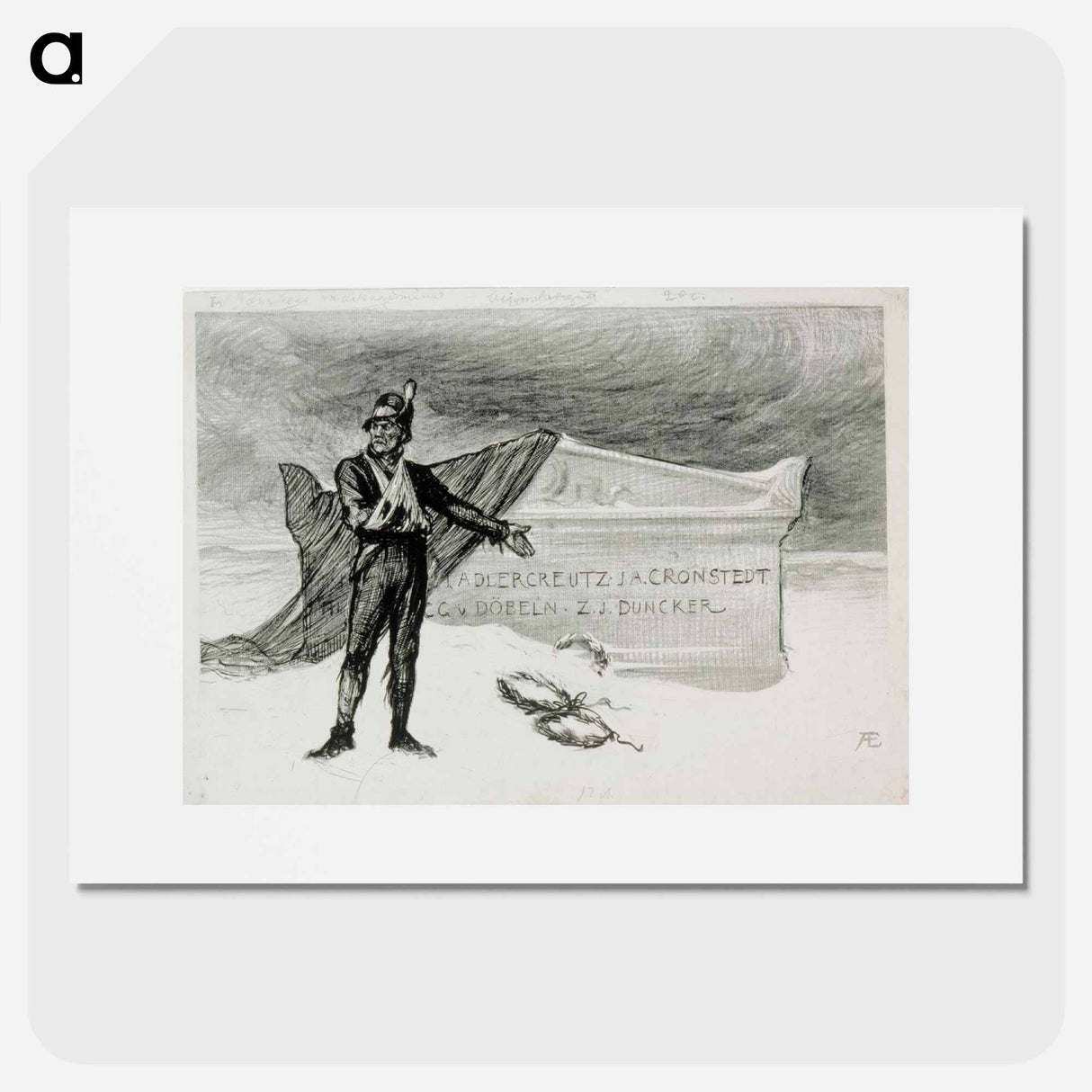 Vänrikin markkinamuisto -runon alkuvinjetti - アルバート エーデルフェルト Poster.