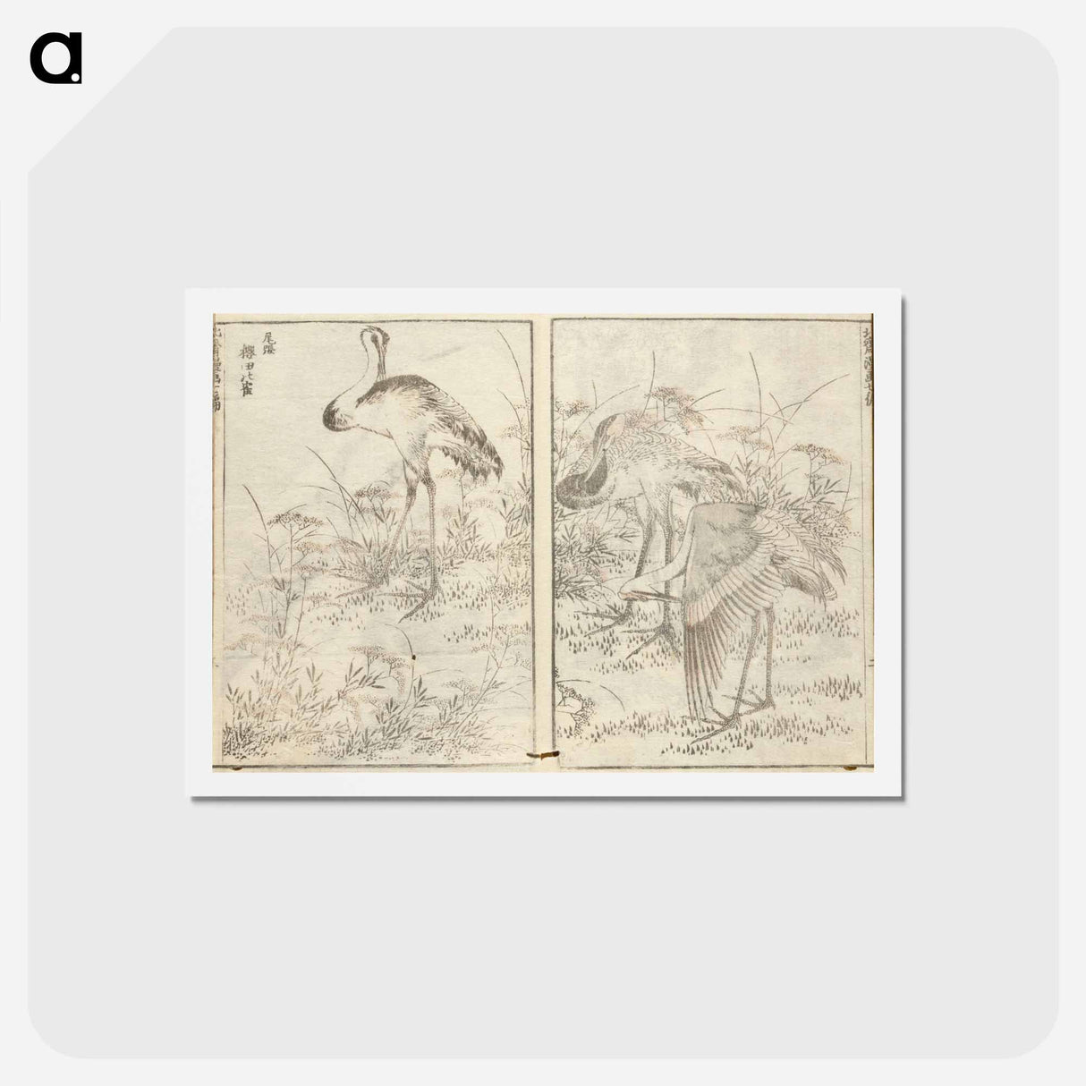 アートポストカード-Hokusai manga (kuvakirja), vol. vii by Katsushika Hokusai - 葛飾 北斎 Postcard.