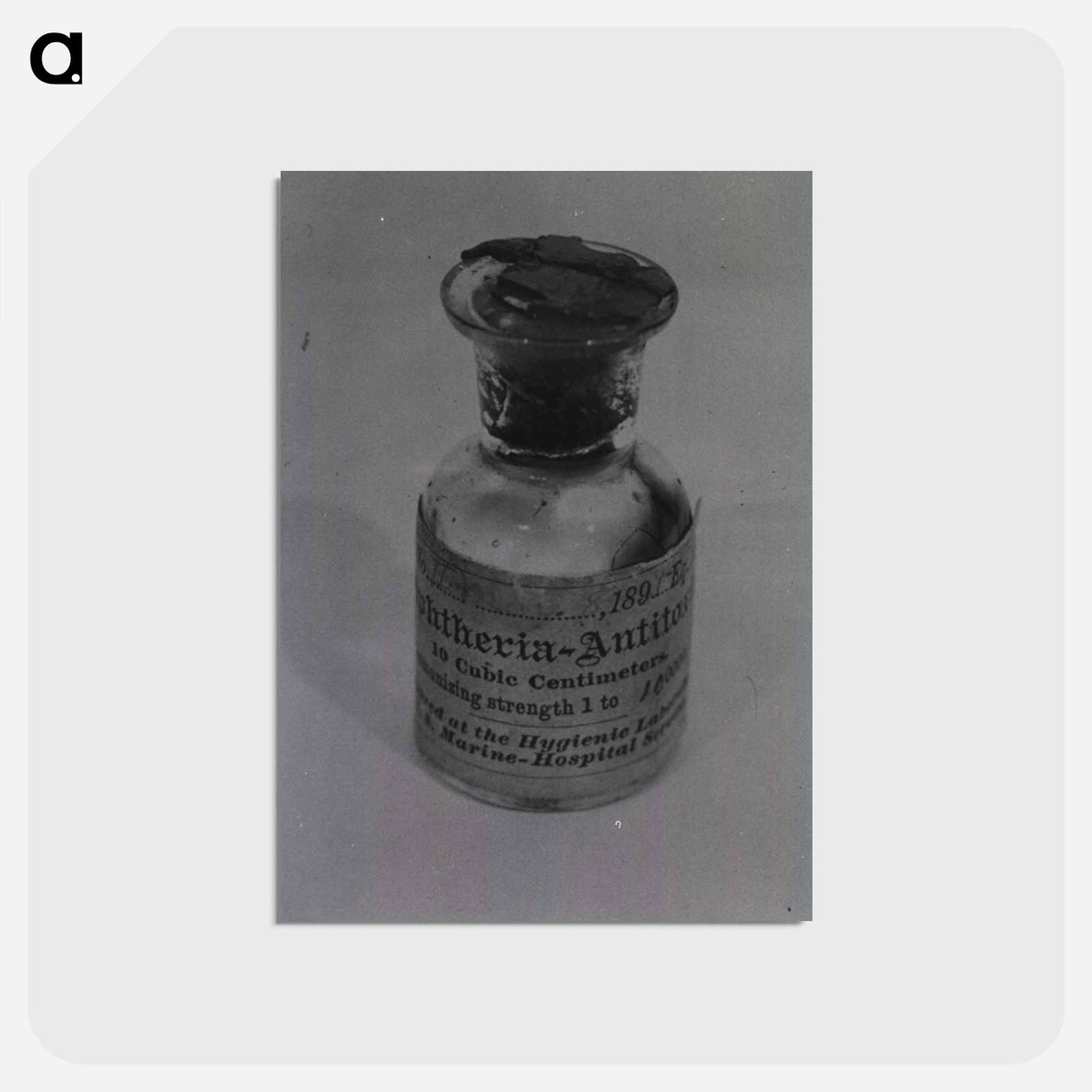アートポストカード-Bottle of Diphtheria Antitoxin
- 国立医学図書館 Postcard.