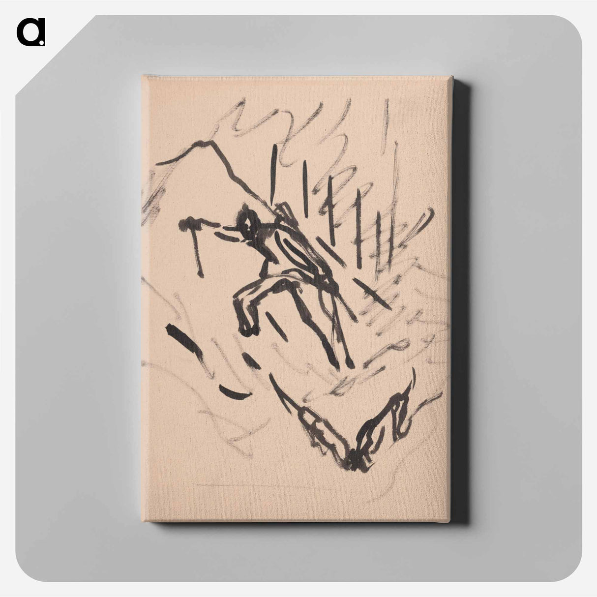 アートパネル-A man and two dogs - アーノルド ピーター ワイズ クビンチャン Canvas.