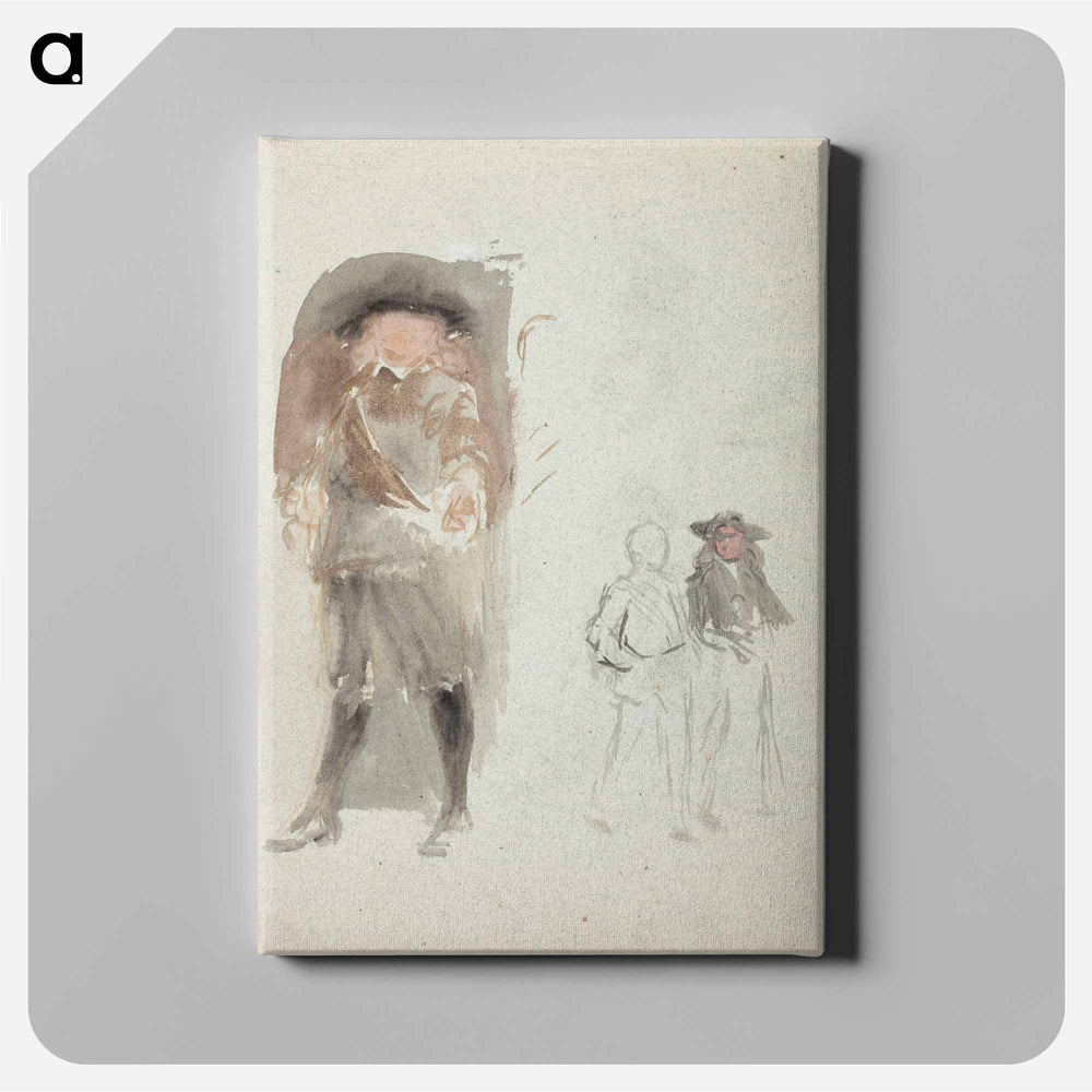 Mies 1600-luvun asussa ; kaksi miestä - アルバート エーデルフェルト Canvas.