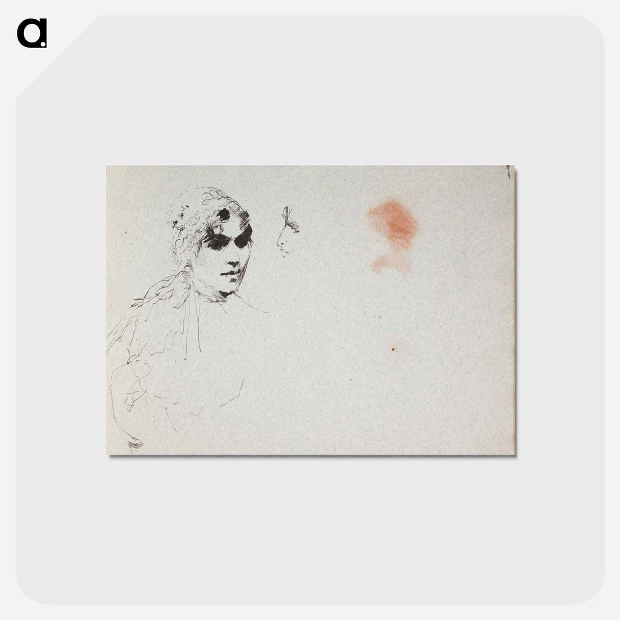 アートポストカード-Huivipäinen nainen, mahdollisesti espanjalainen - アルバート エーデルフェルト Postcard.