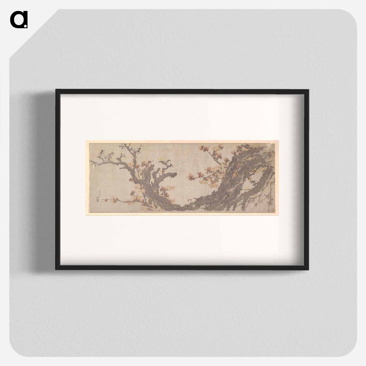 Hokusai's Ancient Plum Tree in Bloom - 葛飾 北斎 Poster.