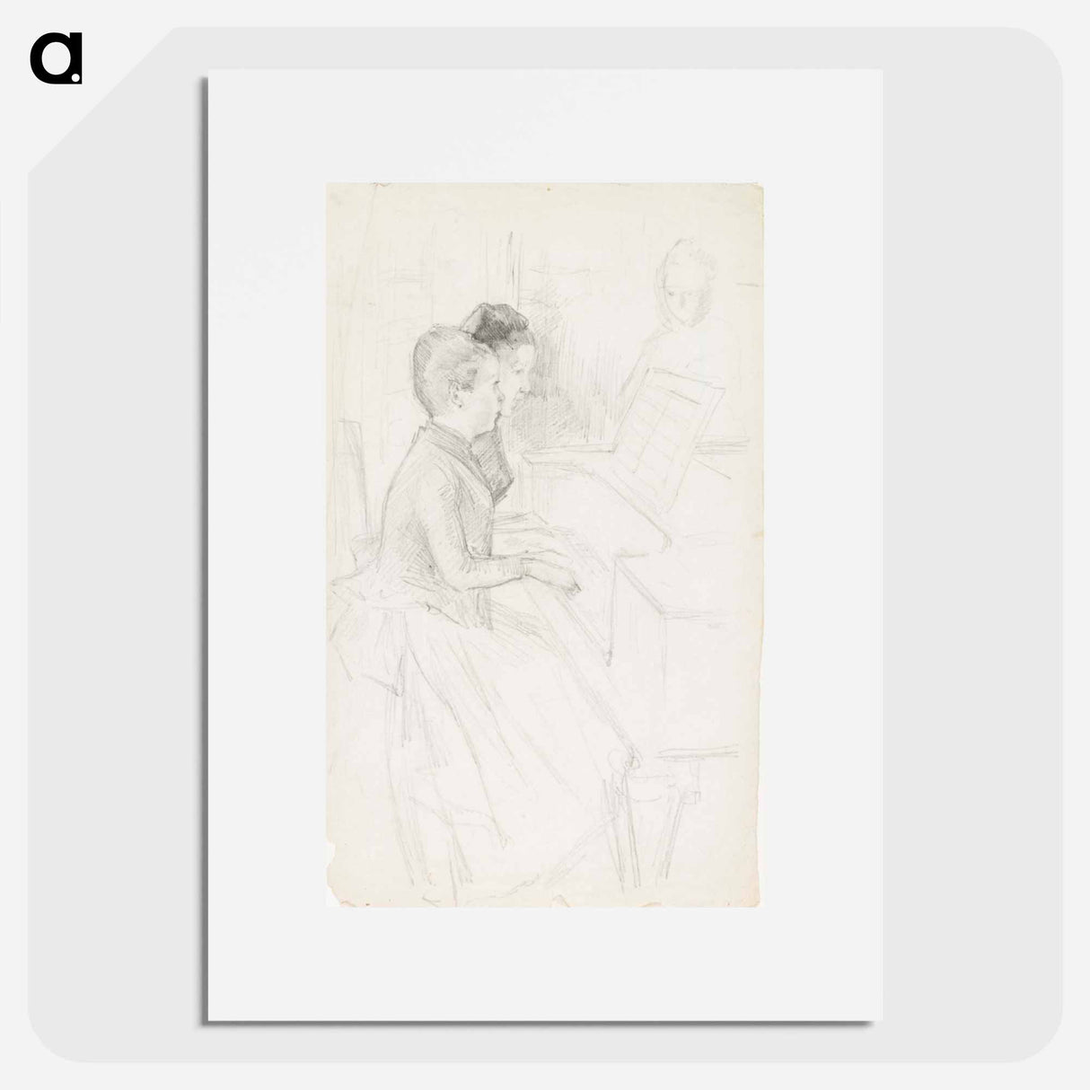 Kaksi tyttöä pianon ääressä - アルバート エーデルフェルト Poster.