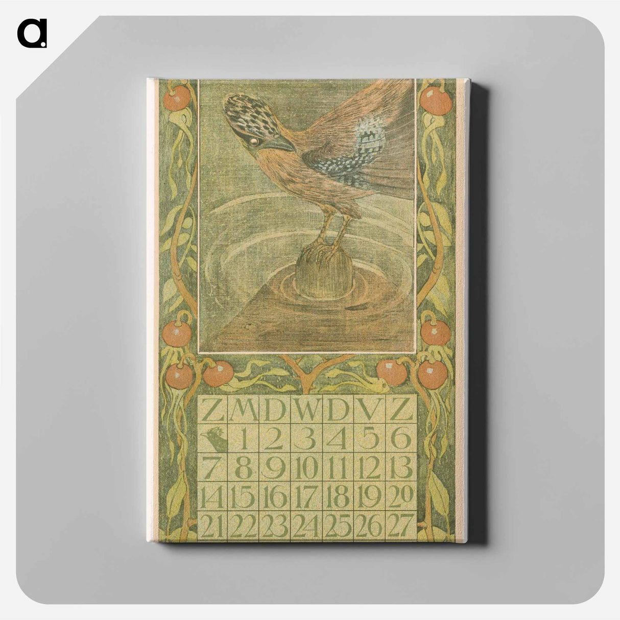 August Calendar with the Flowers - Theo van Hoytema Canvas.