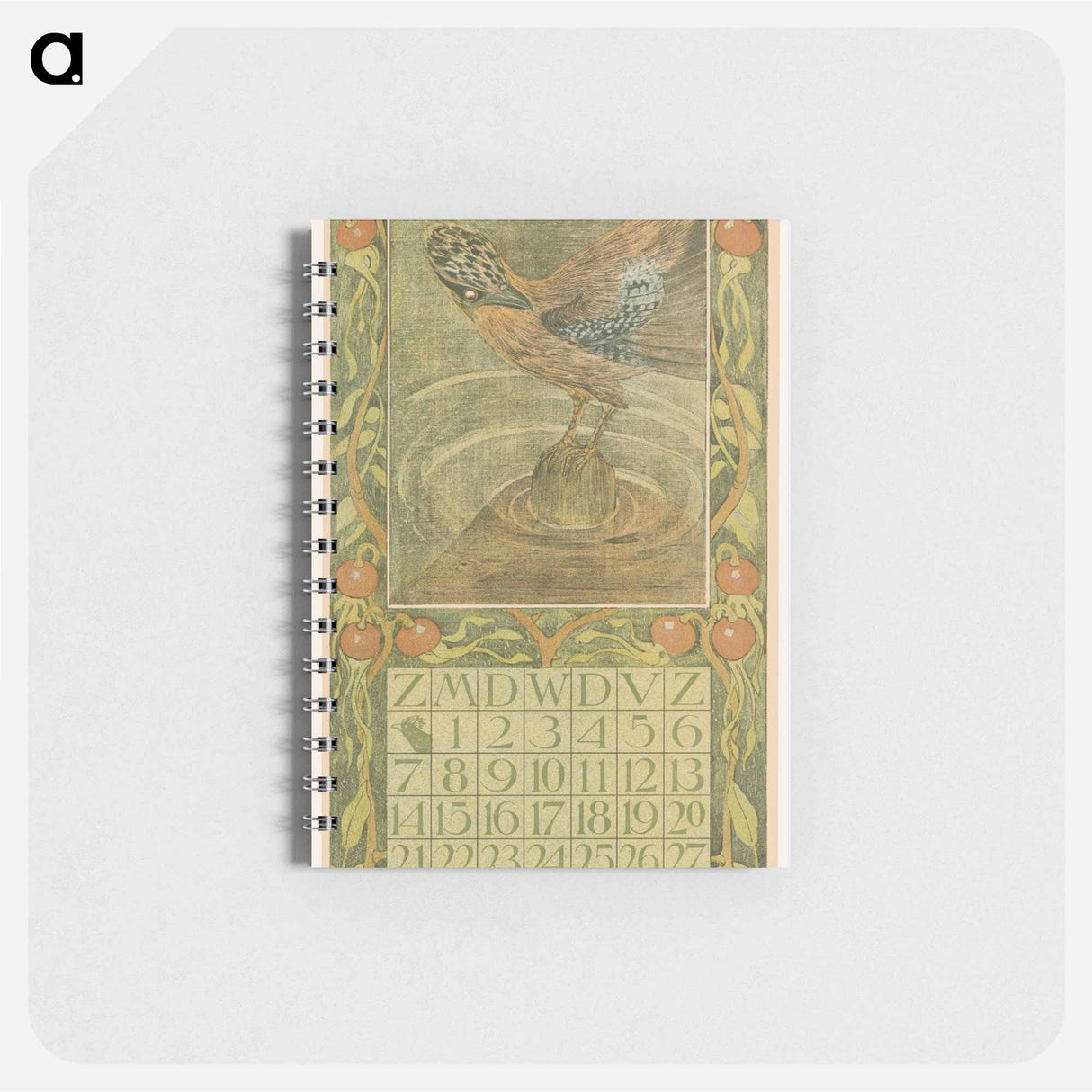 Kalenderblad augustus met Vlaamse gaai - テオ ヴァン ホイテマ Memo.