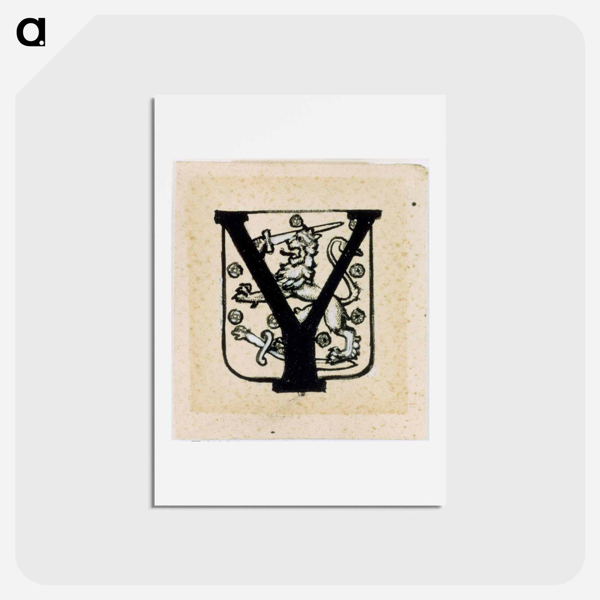 Vänrikin markkinamuisto -runon alkukirjain y - アルバート エーデルフェルト Postcard.