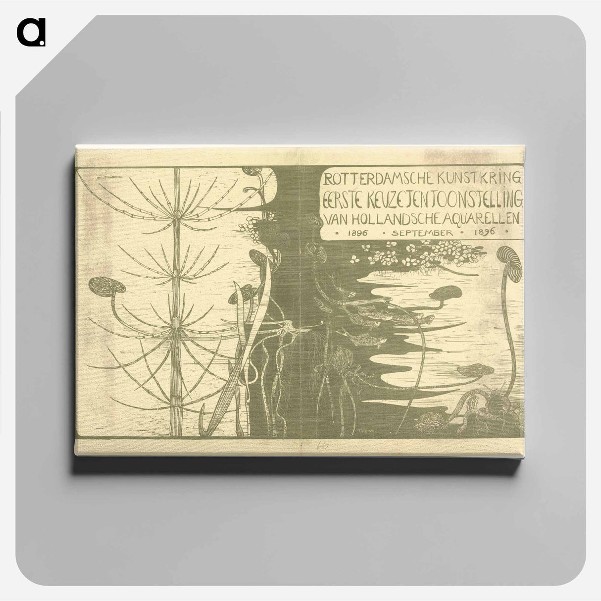 アートパネル-Catalogusomslag met waterplanten by Theo van Hoytema - テオ ヴァン ホイテマ Canvas.