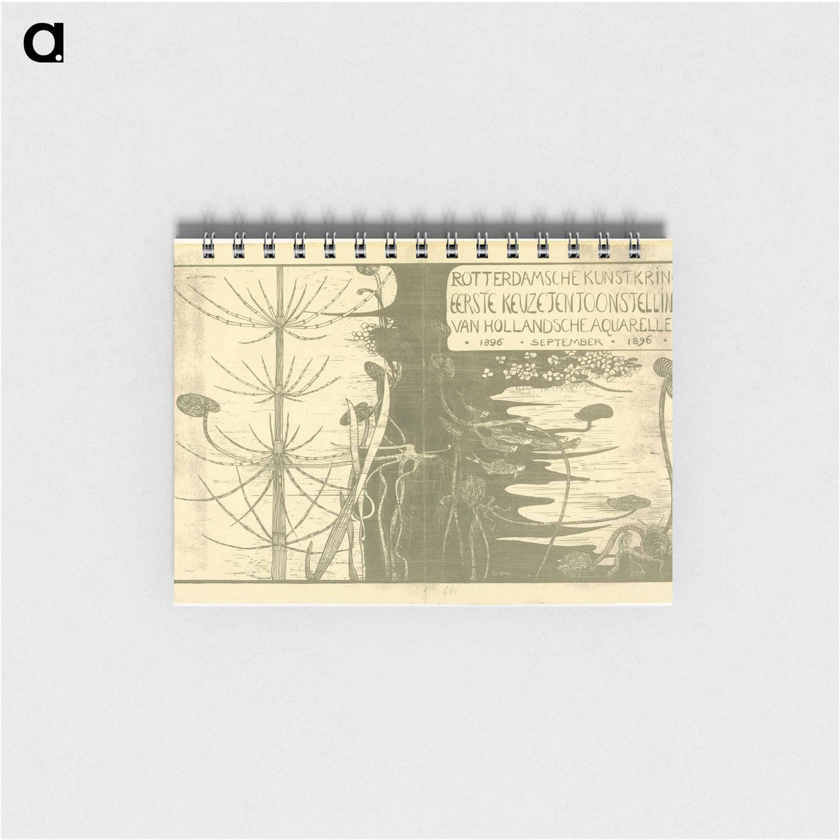アートメモ帳-Catalogusomslag met waterplanten by Theo van Hoytema - テオ ヴァン ホイテマ Memo.