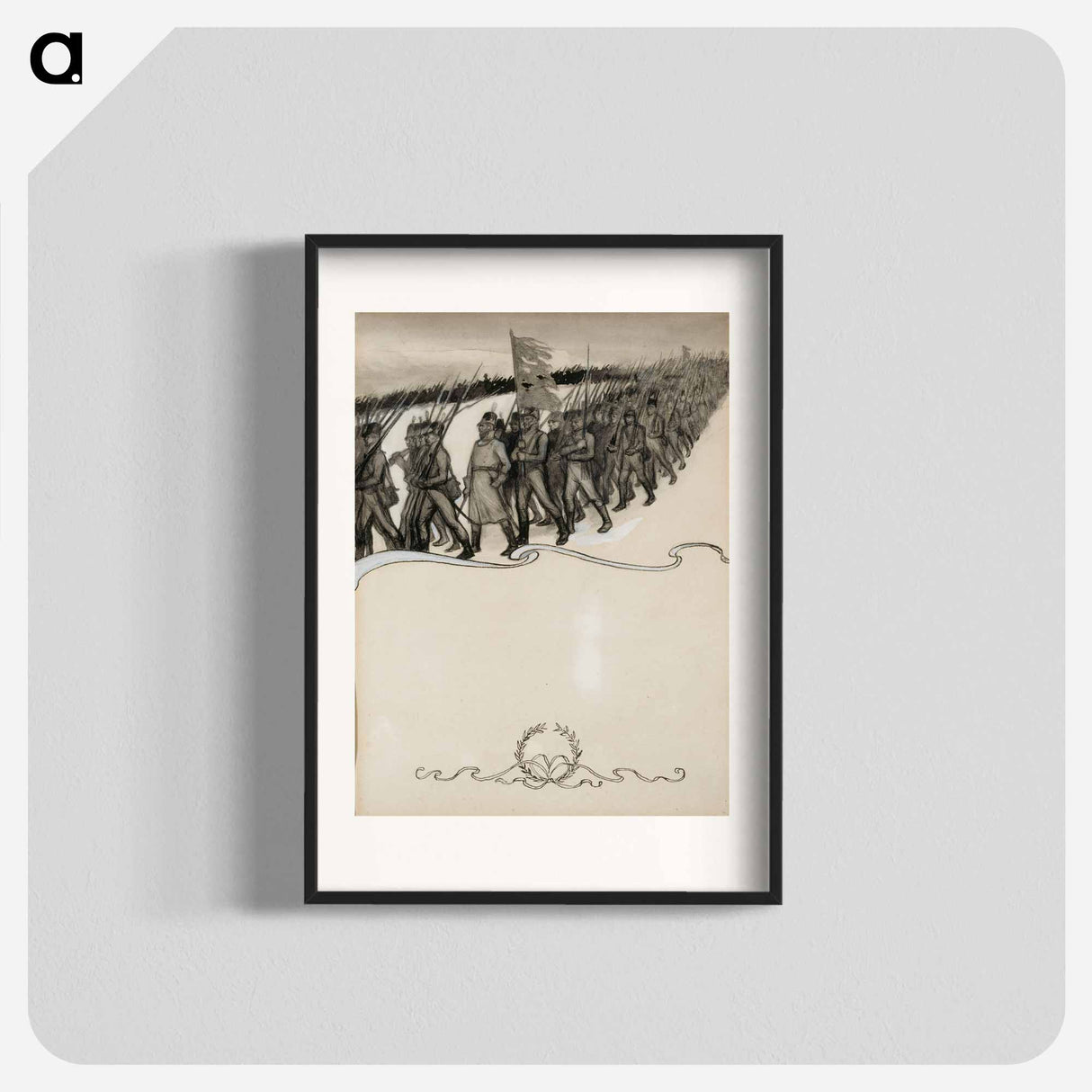 Porilaisten marssi -runon alkuvinjetin oikea puoli - アルバート エーデルフェルト Poster.