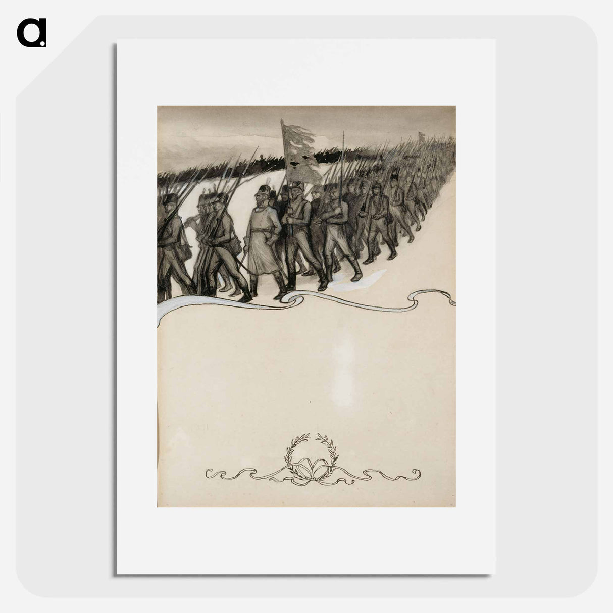 Porilaisten marssi -runon alkuvinjetin oikea puoli - アルバート エーデルフェルト Poster.