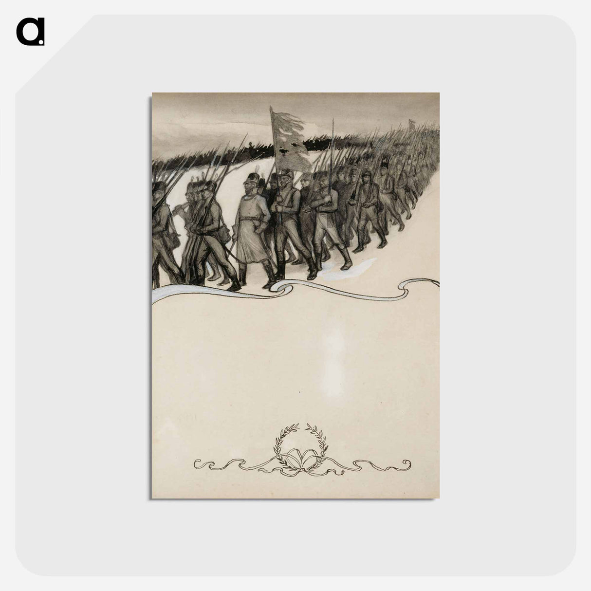 Porilaisten marssi -runon alkuvinjetin oikea puoli - アルバート エーデルフェルト Postcard.