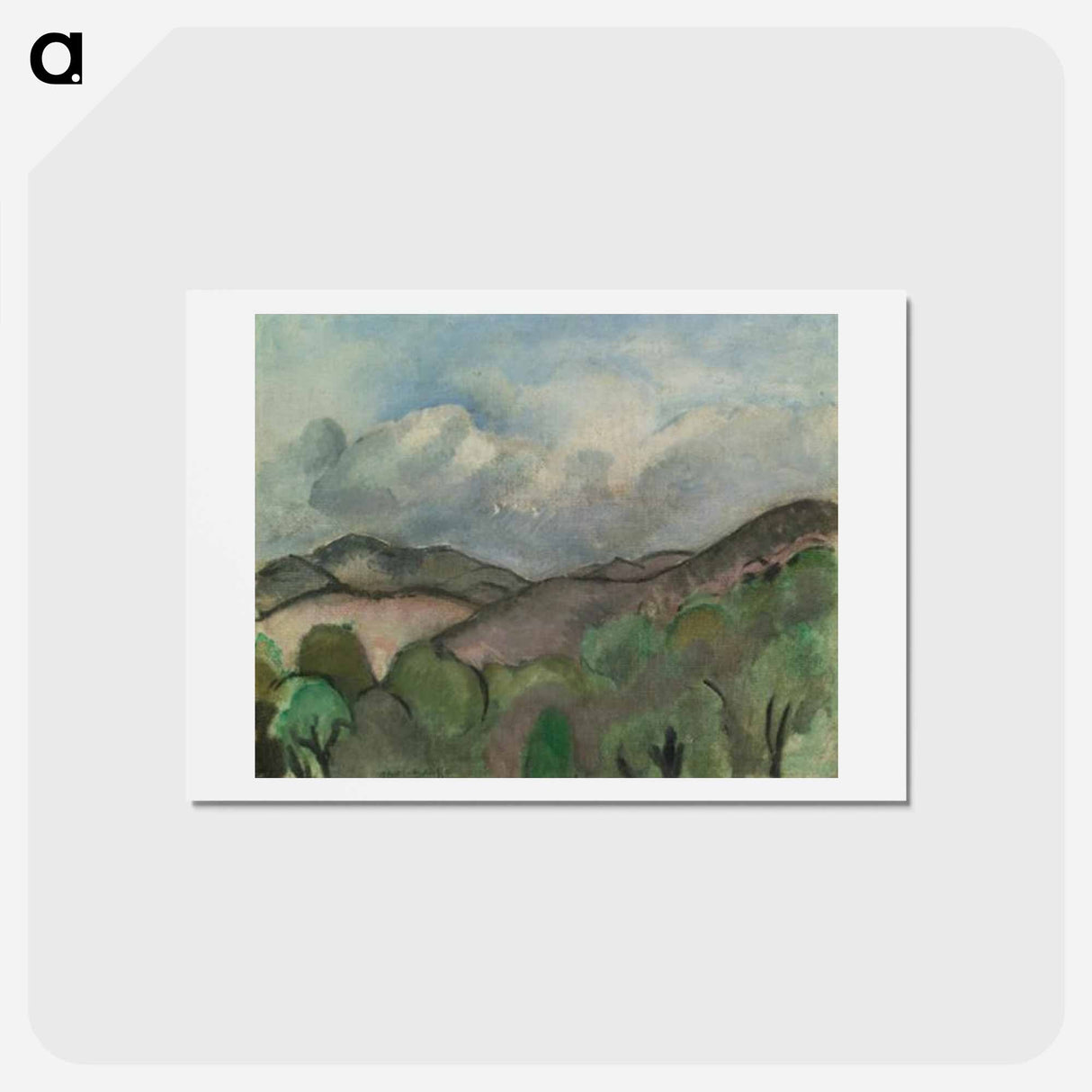 アートポストカード-Le Mont Chauve À Nice - アンリ マティス Postcard.