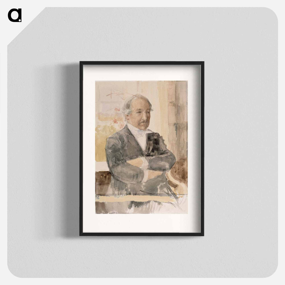 Sketch for the portrait of Zacharias Topelius - アルバート エーデルフェルト Poster.