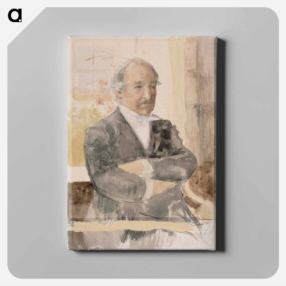 Sketch for the portrait of Zacharias Topelius - アルバート エーデルフェルト Canvas.
