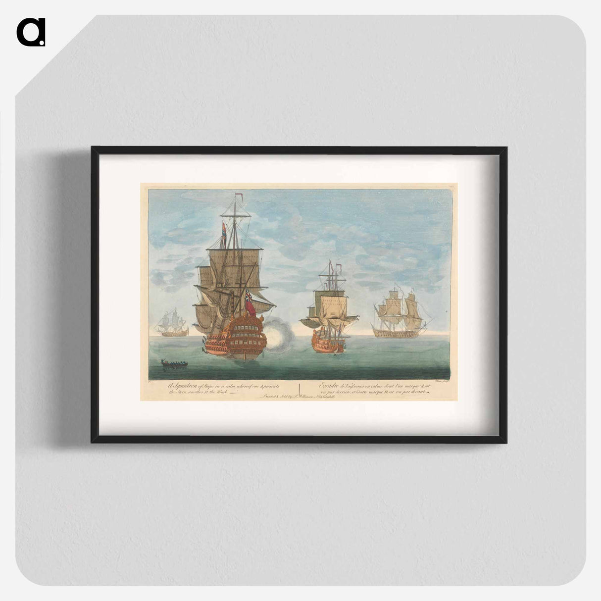 アートポスター-A Squadron of Ships in a calm where of one, A. presents the Stern, another B. the Head
- イェール大学アートギャラリー Poster.