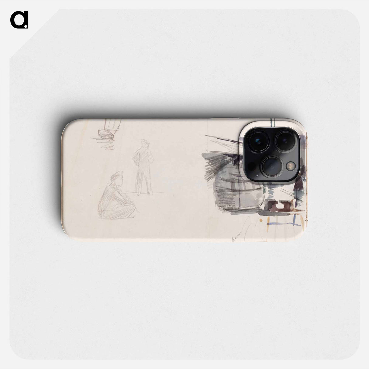 Luonnos maalaukseen kööpenhaminan ankkuripaikalta - アルバート エーデルフェルト Phone Case.