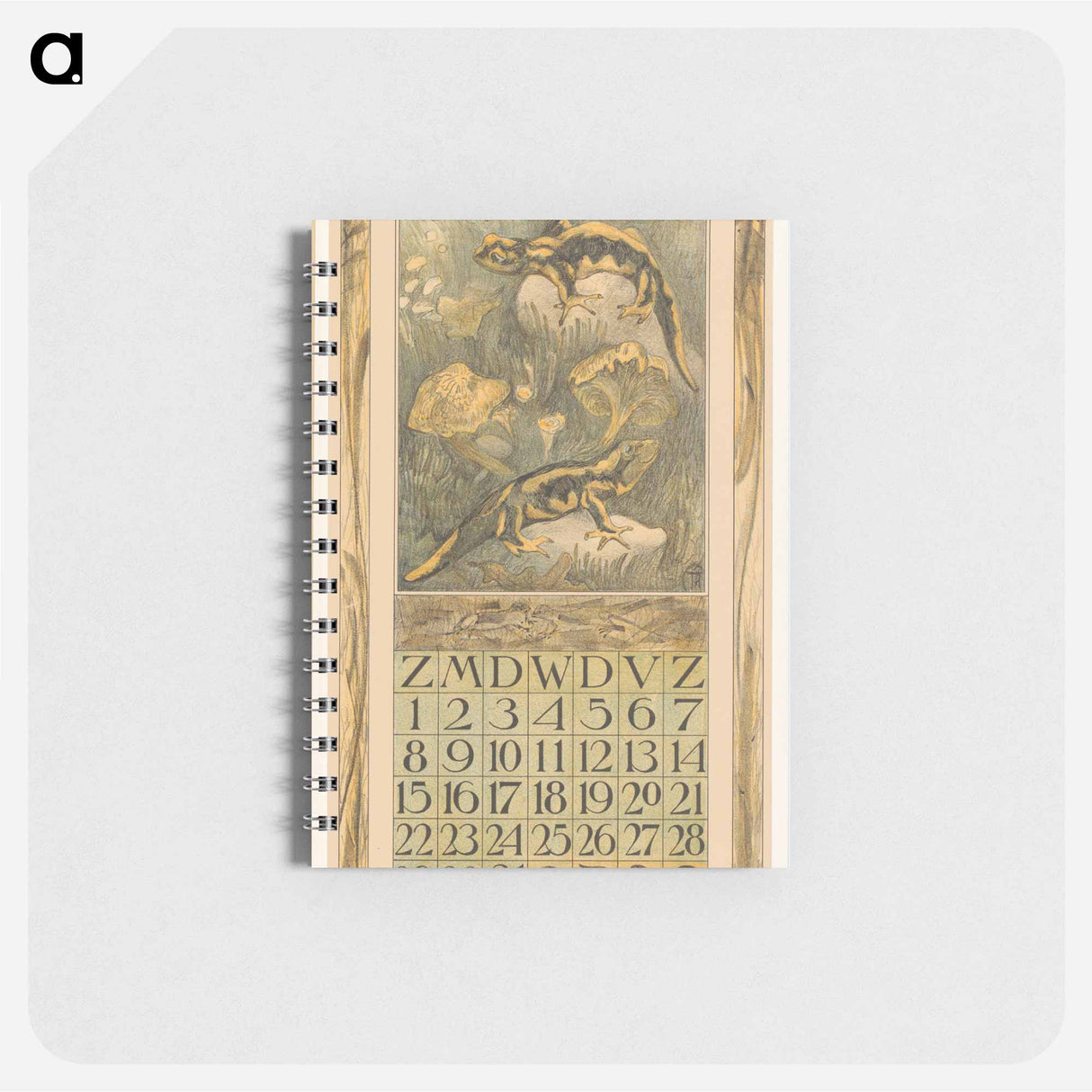 Kalenderblad oktober met salamanders - テオ ヴァン ホイテマ Memo.