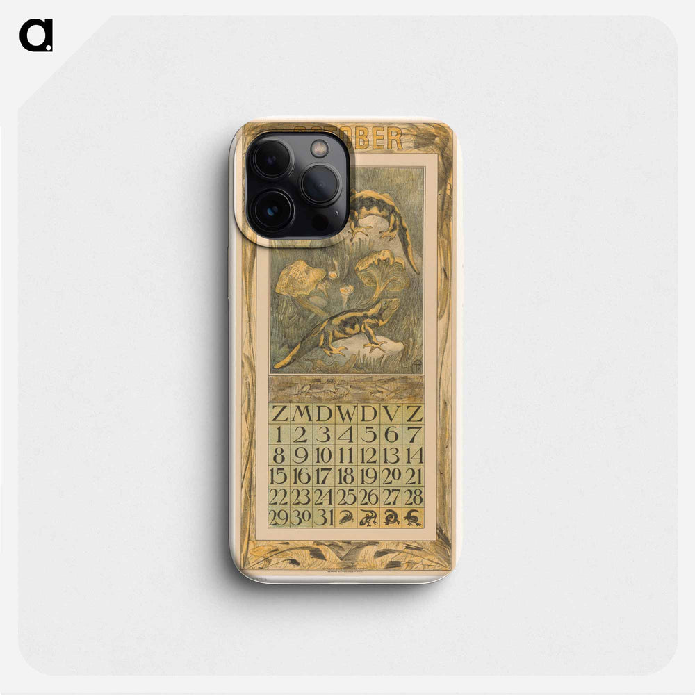 Calendar for October with Salamanders - Theo Van Hoytema Phone Case.