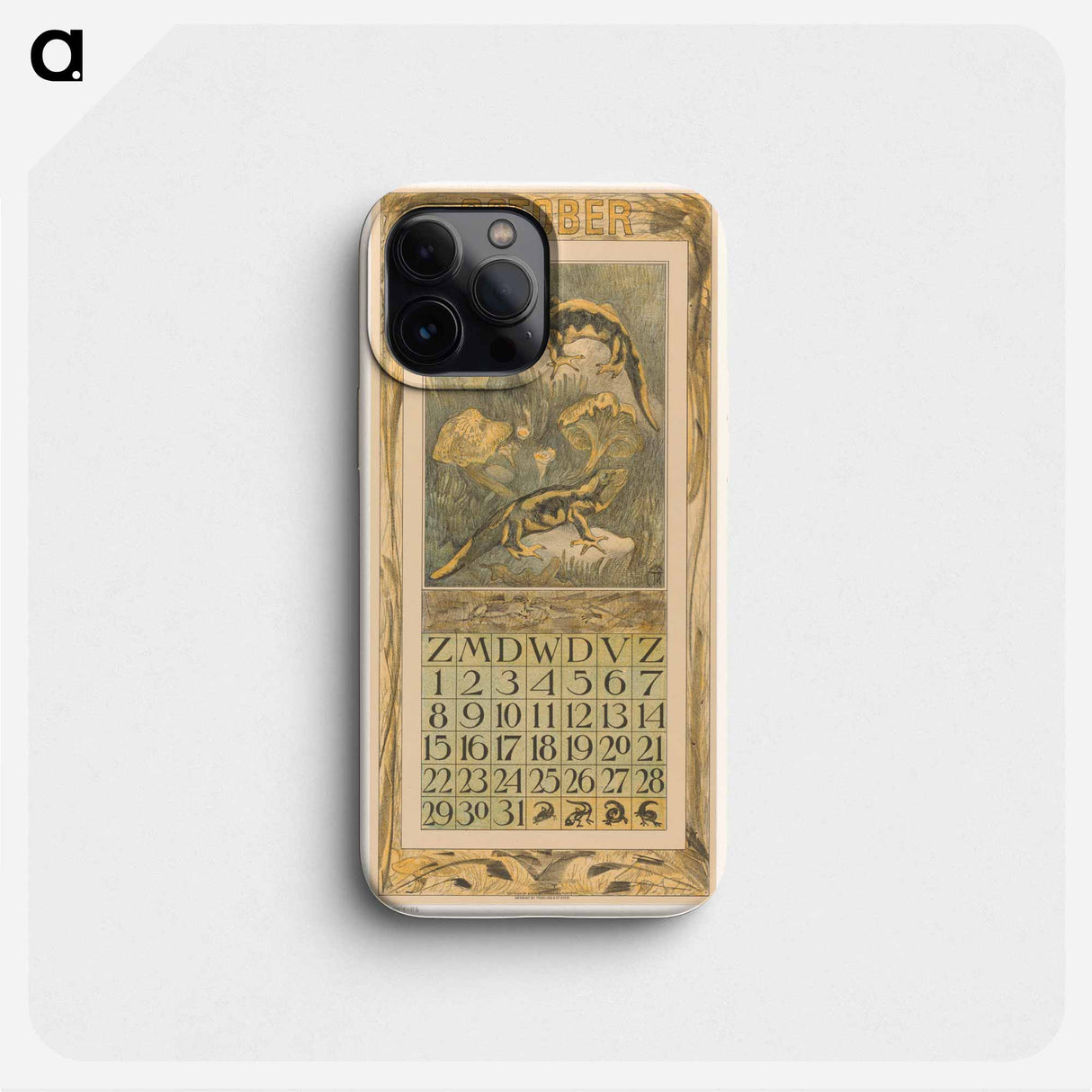 Calendar for October with Salamanders - Theo Van Hoytema Phone Case.