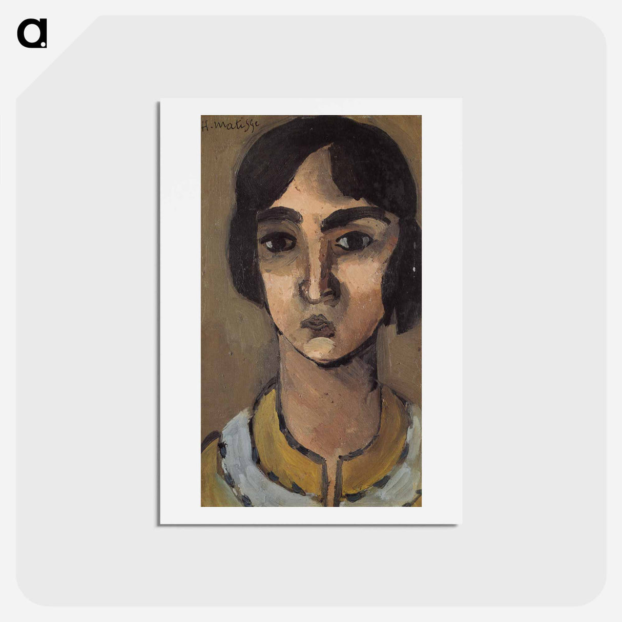 アートポストカード-Woman with Dark Hair - アンリ マティス Postcard.