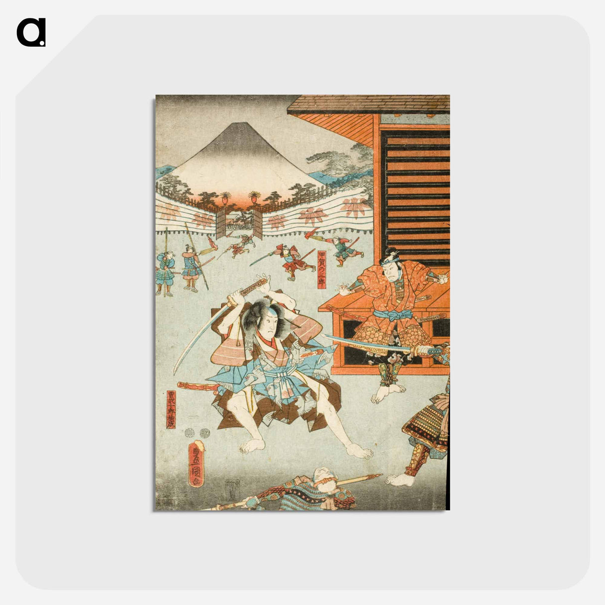 アートポストカード-Night Attack of the Soga Brothers: Soga no Jūrō Sukenari and Kōga no Saburō
- 歌川 国貞 Postcard.