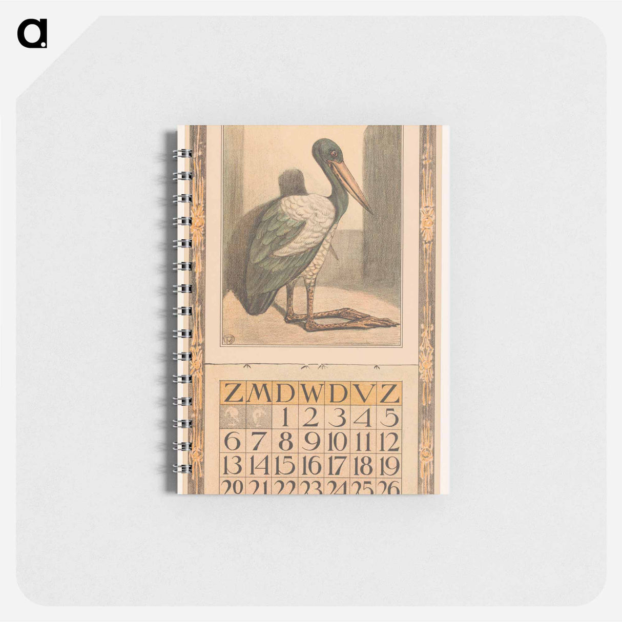 Kalenderblad augustus met nimmerzat - テオ ヴァン ホイテマ Memo.